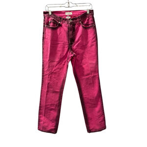 Guess Vintage 80's Hot Pink Black Denim Jeans Size 30 Made in USA Casual Zip